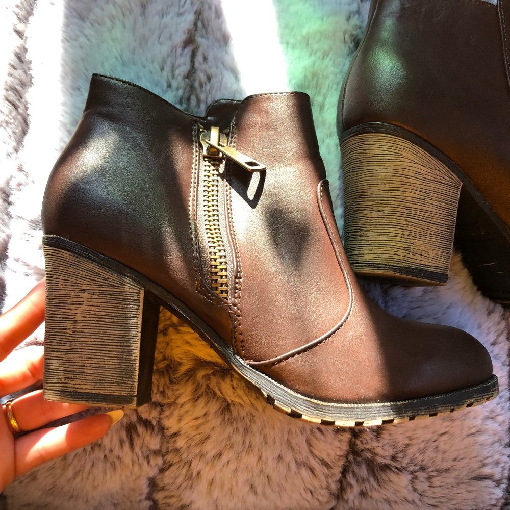 Faux Leather Booties